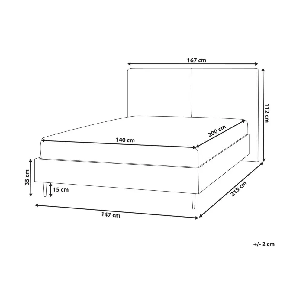 IZERNORE - Bed - Beige - 140 x 200 cm - Bouclé