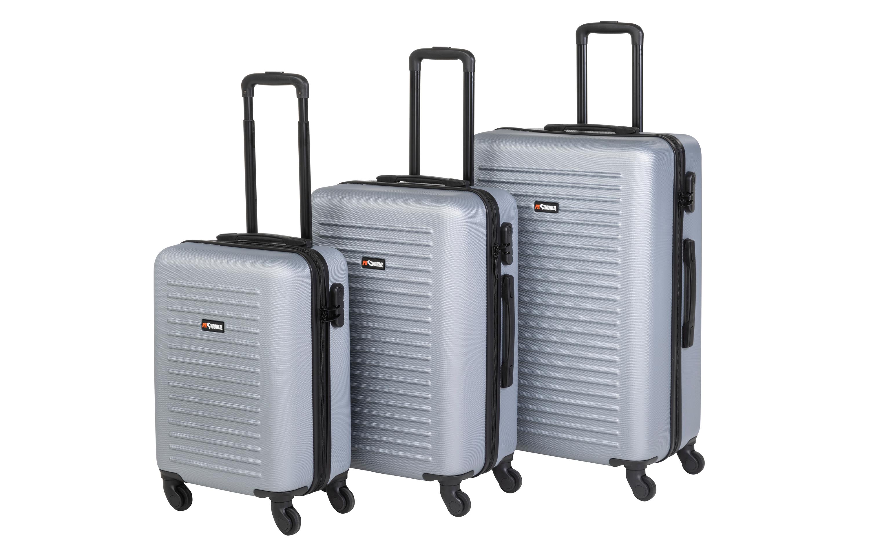 Reisekofferset World Superb 3-teilig, Silbergrau<br>Drei Trolleys unterschiedlicher Grösse
