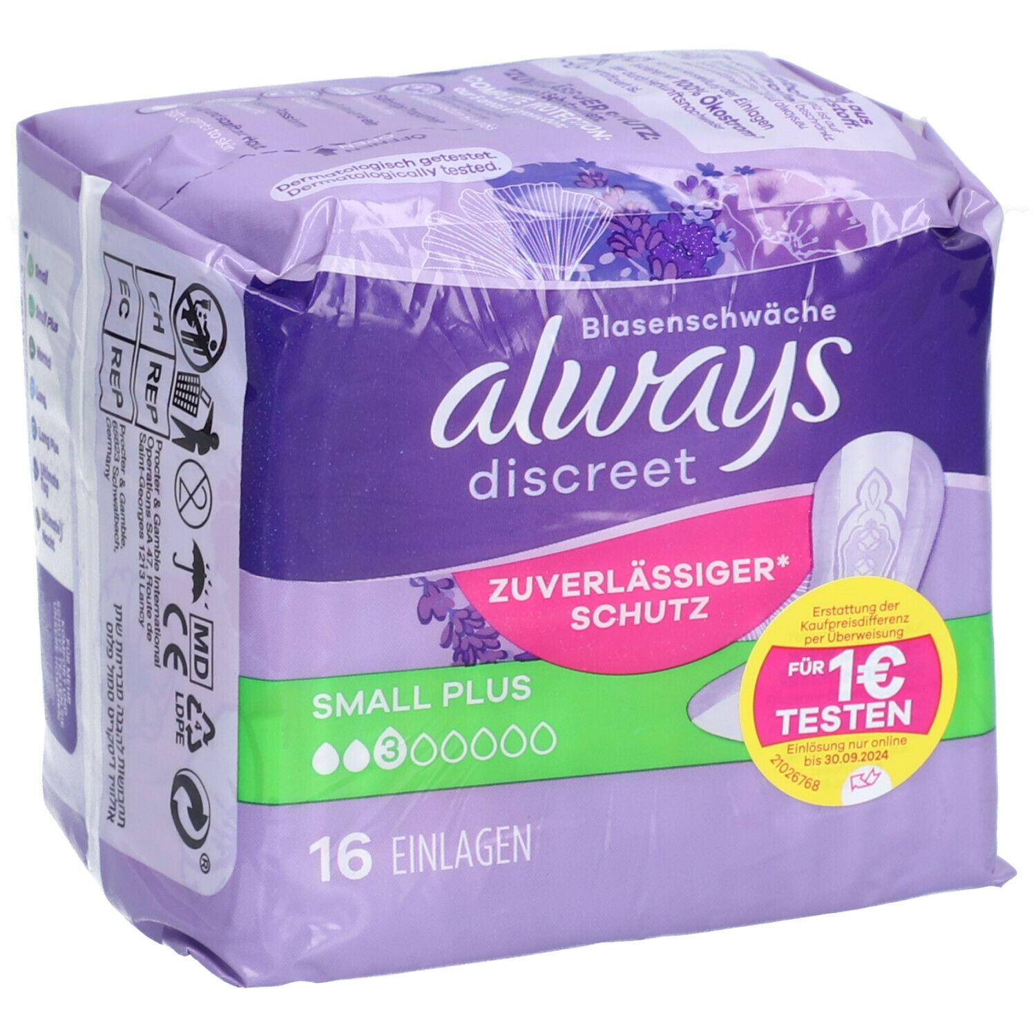 always discreet Inkontinenz Einlagen Small plus