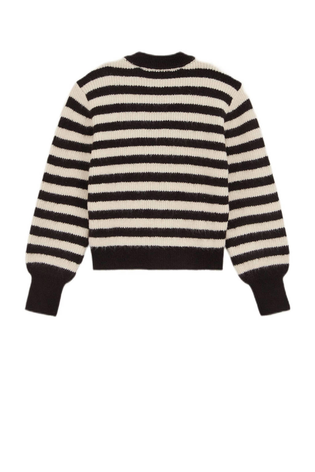 WE Fashion gestreept vest zwart/ecru