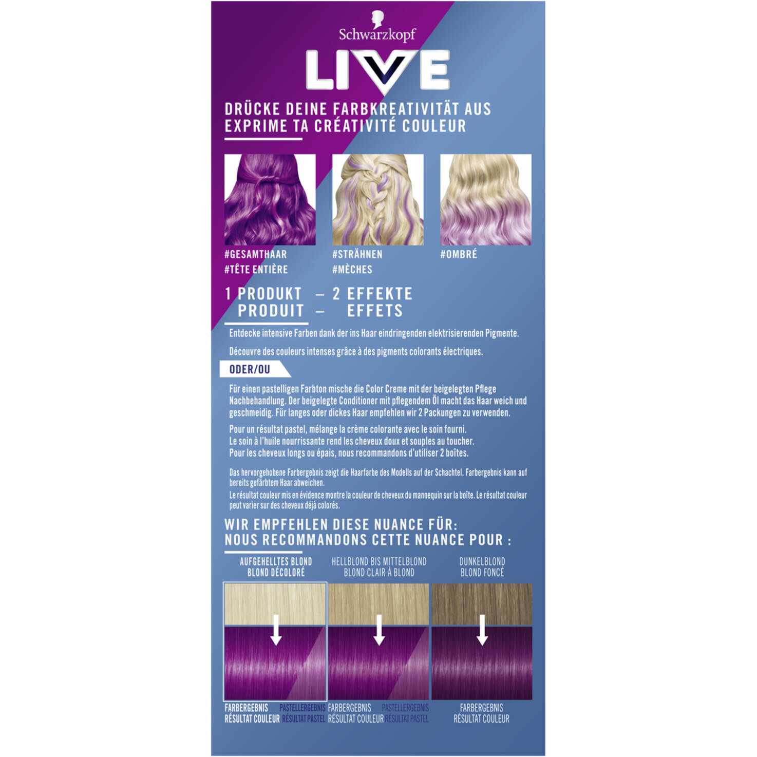 Schwarzkopf LIVE Ultra Brights or Pastel Semi-Permanente Coloration 094 Purple Punk