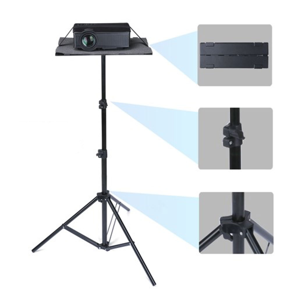 (170cm) 360° Universal Tripod Dreibein Stativ Halterung Bodenständer für Beamer / Projektor - Schwarz