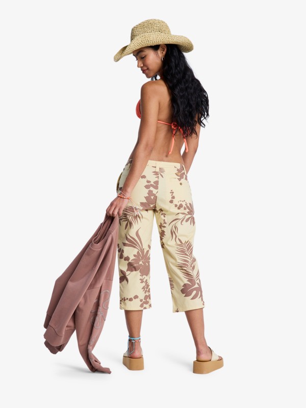 Sunset Memories Printed Pantacourt Jaune Femme