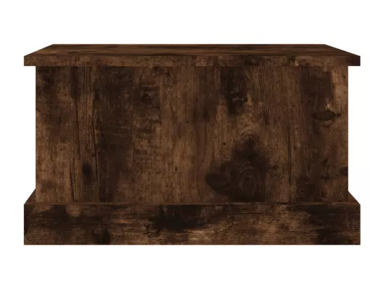 Boîte de rangement chêne fumé 50x30x28 bois d'ingénierie