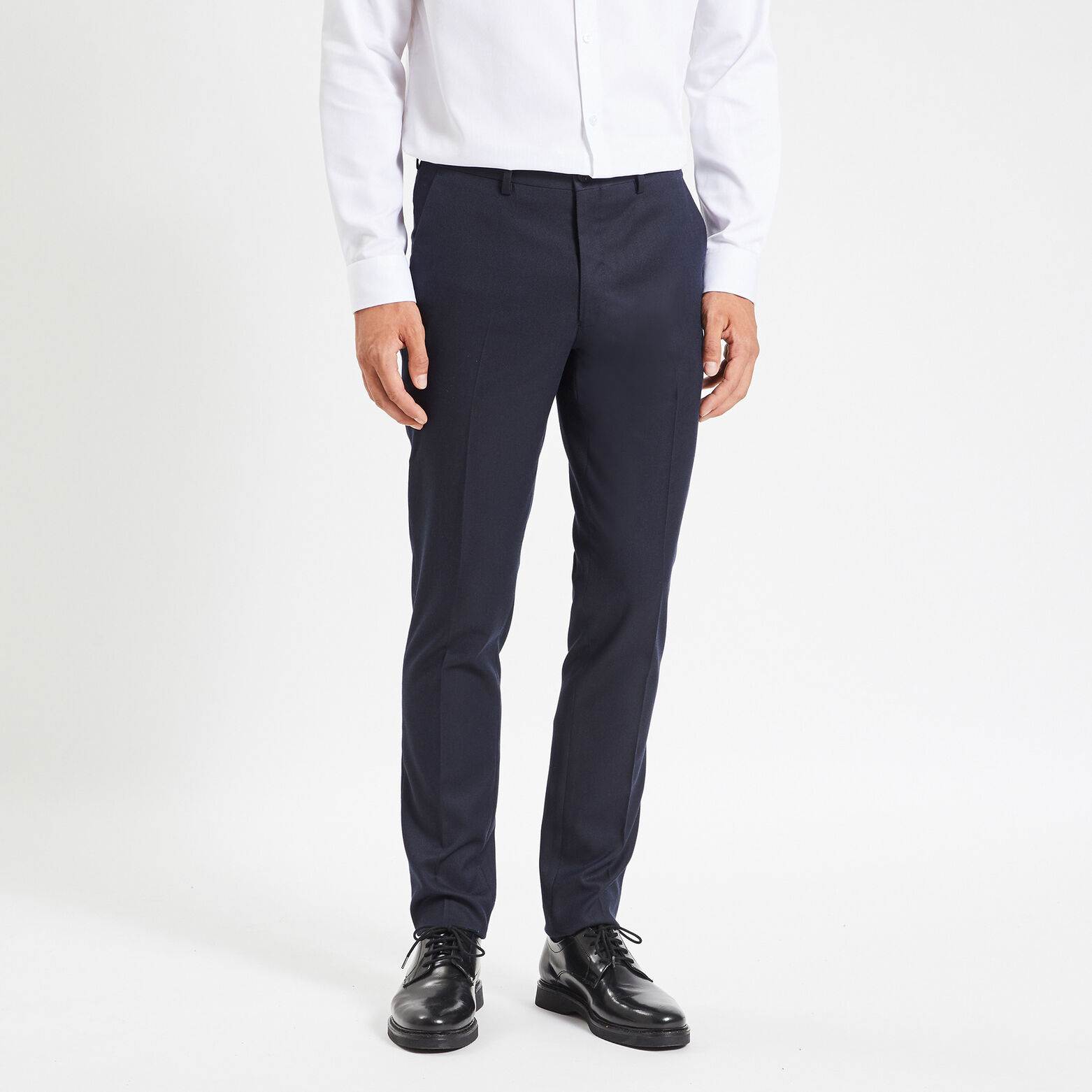 Pantalon de costume uni slim Bleu foncé