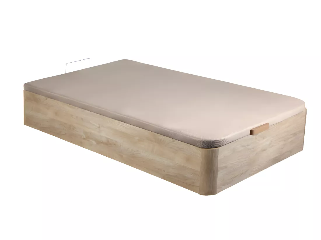 Ensemble 90 x 190 cm sommier coffre naturel clair + matelas mousse ép.12cm - ASTYANAX II de YSMÉE