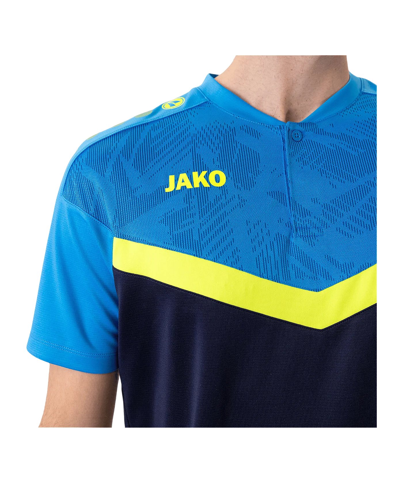 JAKO Iconic poloshirt blue yellow F914
