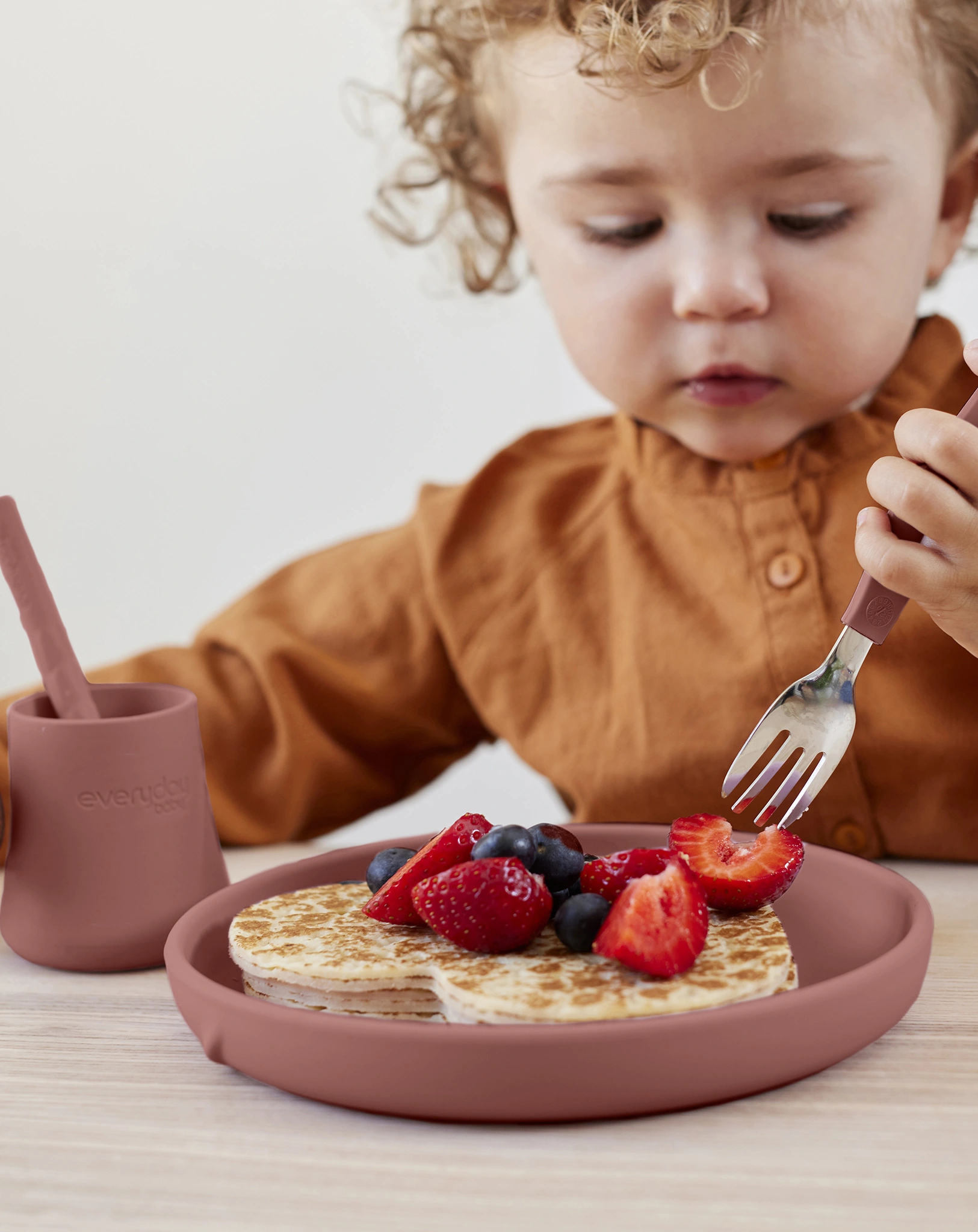 Silikon-Essteller EVERYDAY BABY - EAT & LEARN in rot