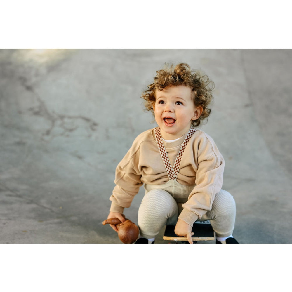 Køb Silly Silas Cream Blend Checked Footless Leggings