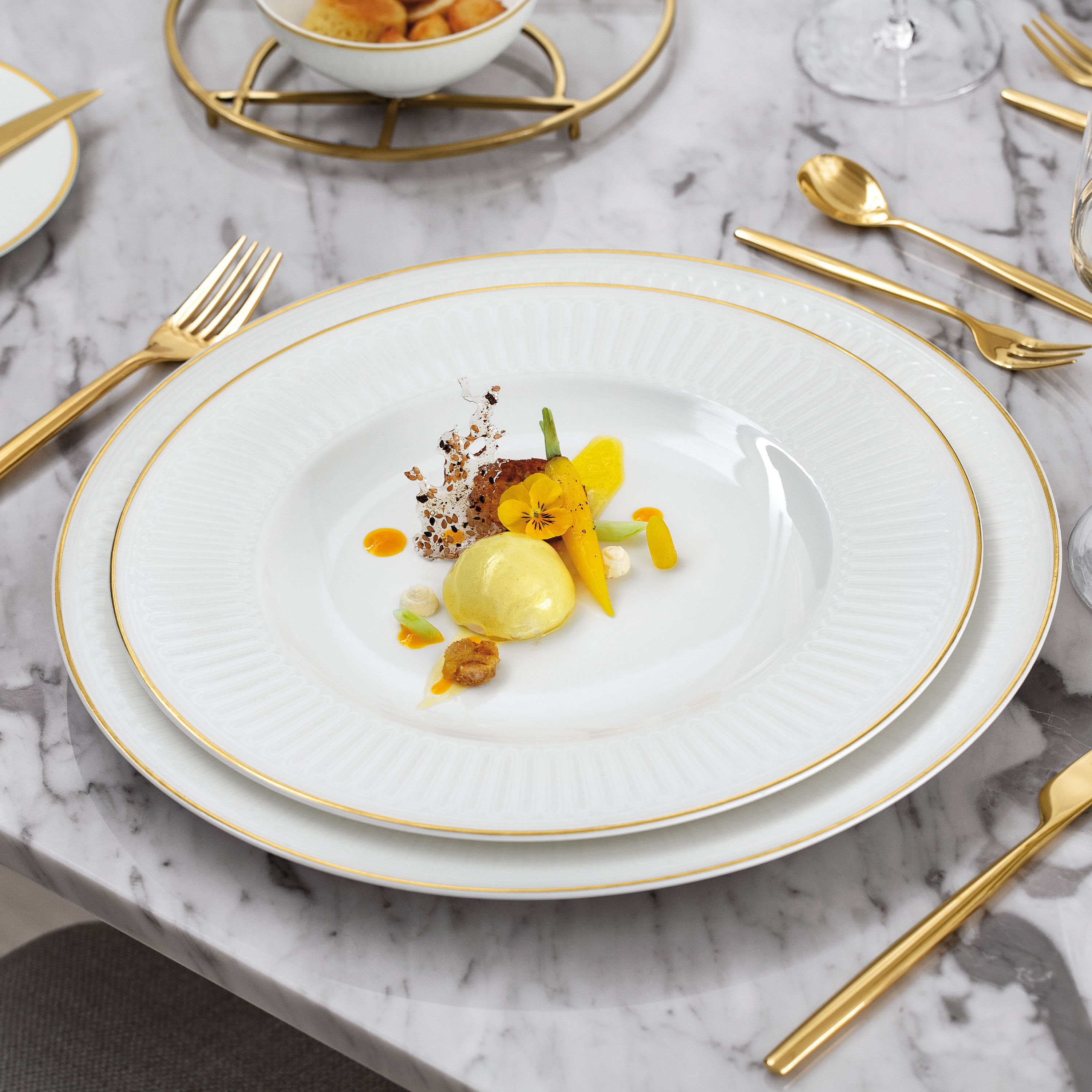 Chateau Septfontaines Dinner plate White, 11'', Premium Bone Porcelain