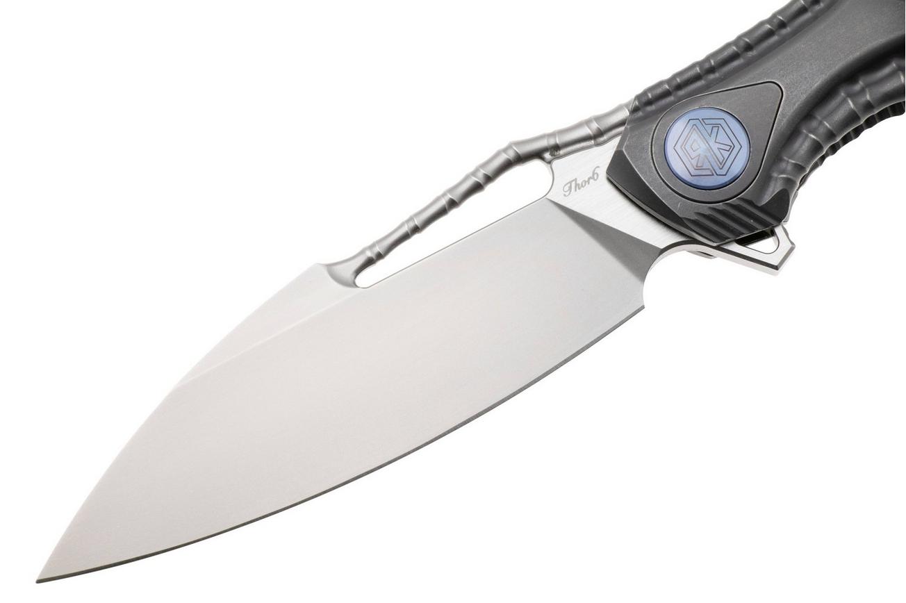 Rike Knife Thor6-M-DG Bead Blasted Böhler M390, Titanium Dark Gray, zakmes