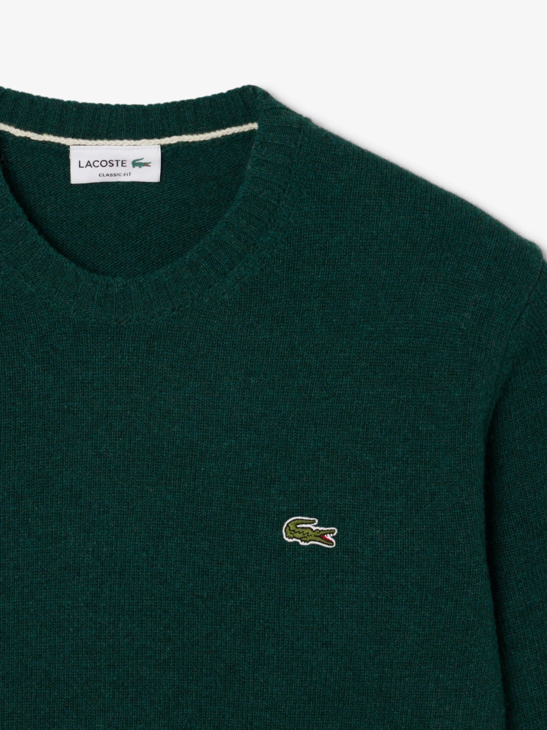 Groen - Lacoste Carded Wool Jersey Crew Neck Sweater