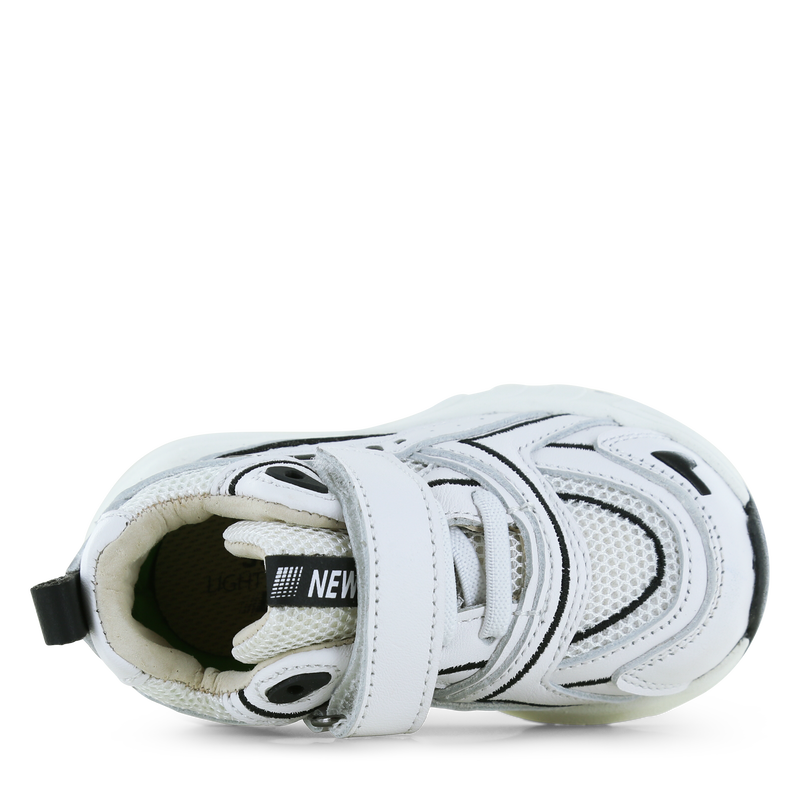Shoesme zwart-wit sneakertje Mesh, Microfiber leer | Uni schoenen