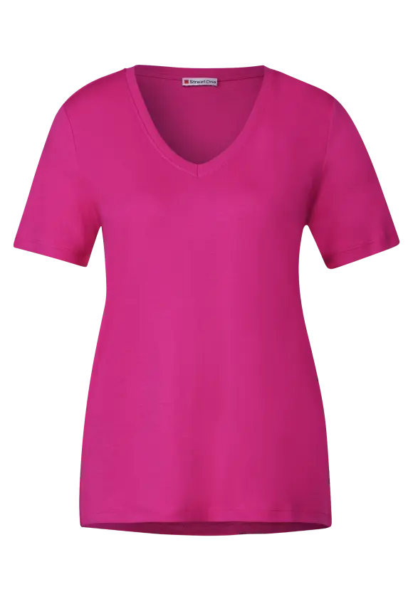Basic V-Neck Shirt - smell of rose
