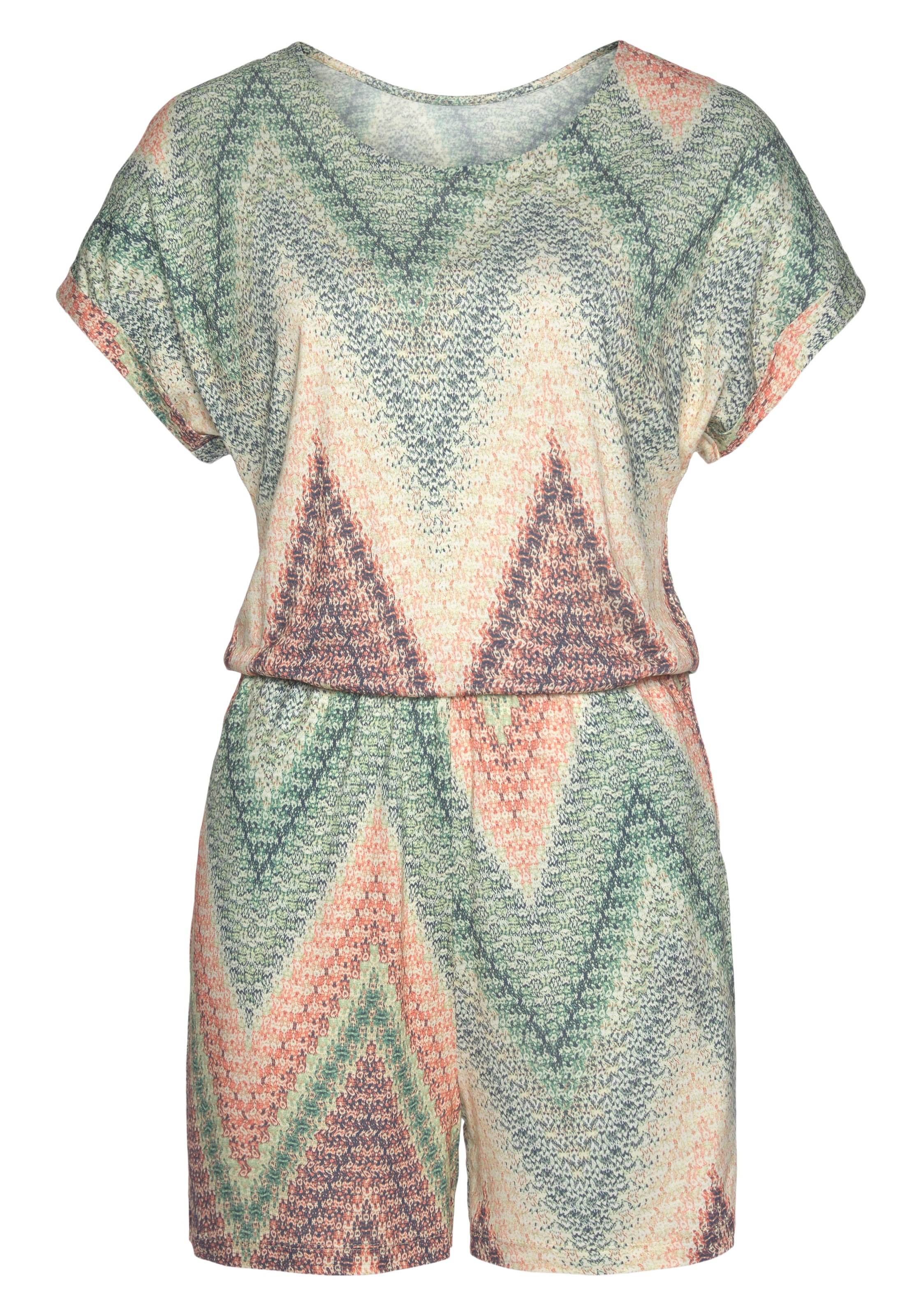 LASCANA Kurzoverall , mit tiefem Rückenausschnitt und Alloverprint, sommerlicher Jumpsuit