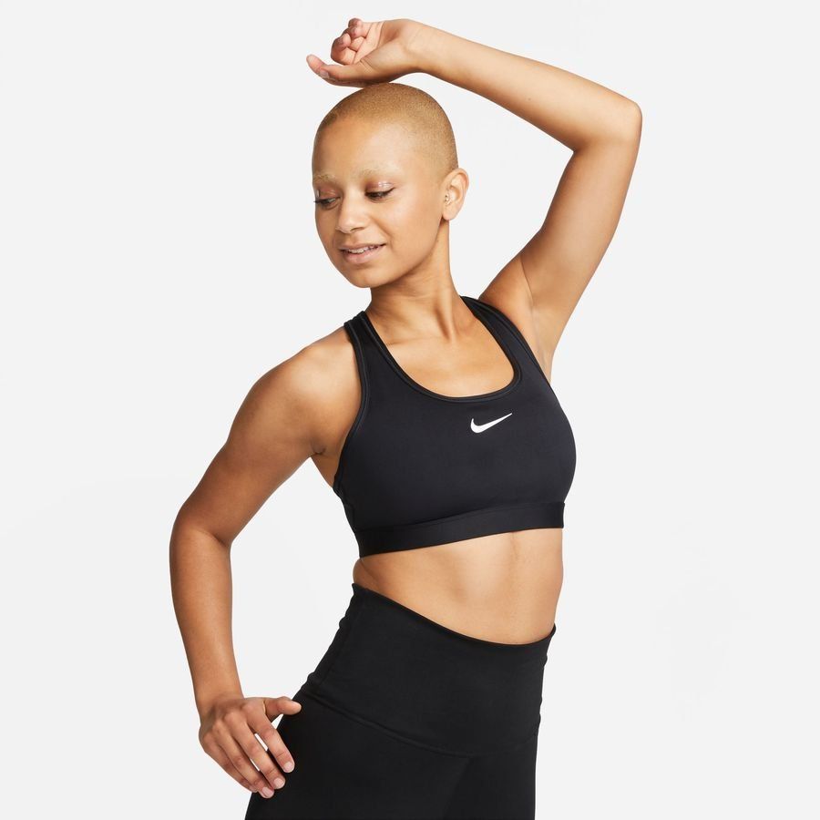 Nike Brassière Dri-FIT Swoosh - Noir/Blanc Femme