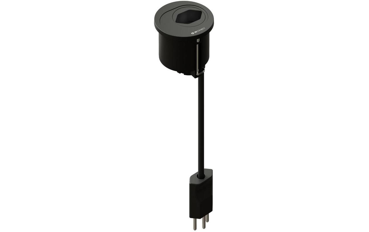 Steckdoseneinheit ATOM T13 mit T12 Stecker, SchwarzInnovative Einbau-Lösung für Steckdose und USB