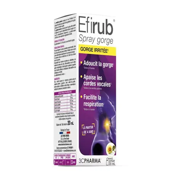 Spray para garganta 3C Pharma Efirub, para crianças a partir de 4 anos, 20ml