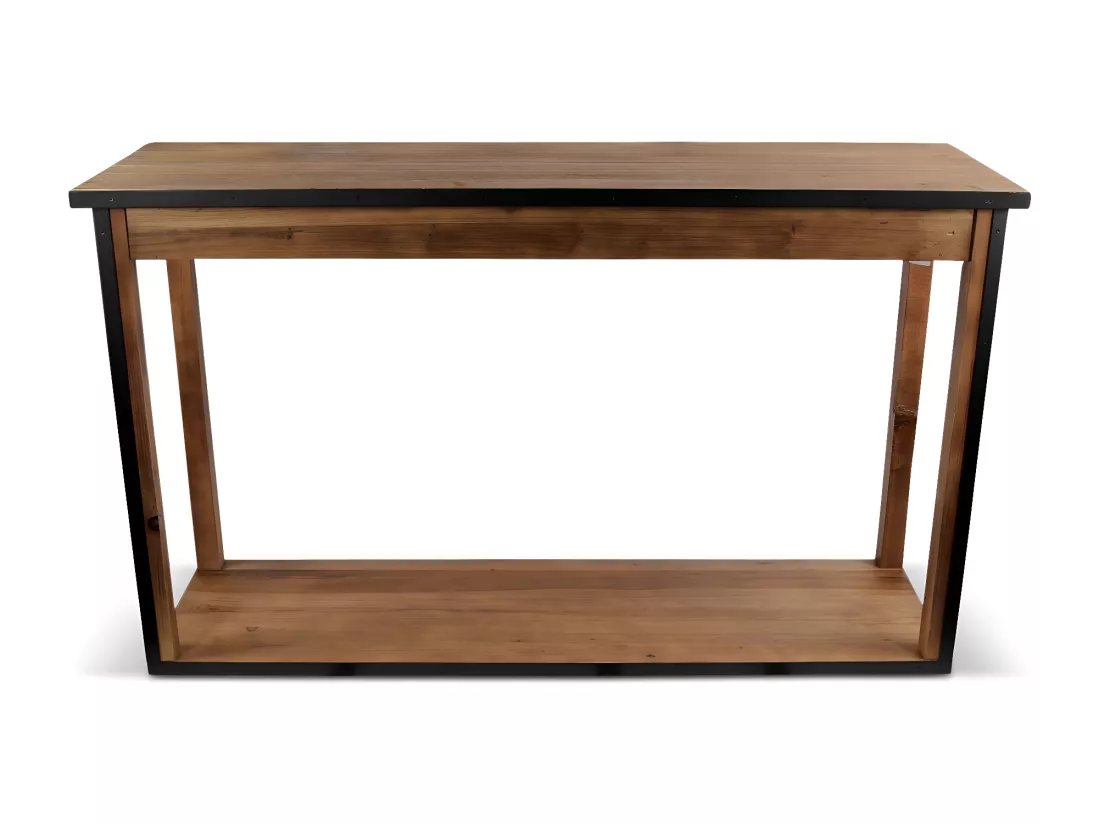 Console drapier Bois-Métal Marron - Eduline Décoration d'Autrefois