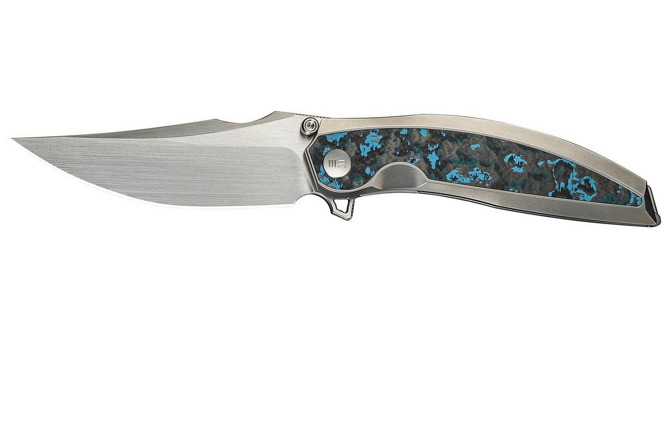 WE Knife Quinseris WE23093-4 Satin, Polished Bead Blasted Titanium Arctic Storm Fat Carbon Inlay, zakmes