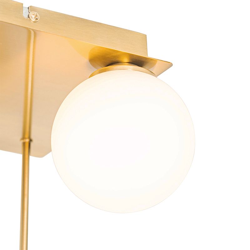 Moderne plafondlamp goud met opaal glas 5-lichts  - Athens