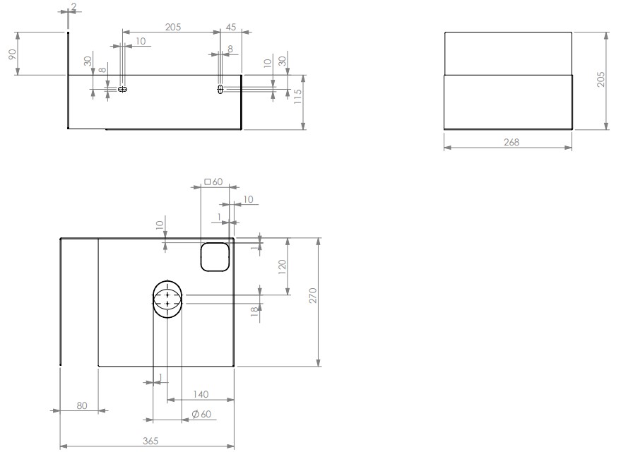 Clou Flush 1 open kast met handdoekhouder rechts zwart mat
