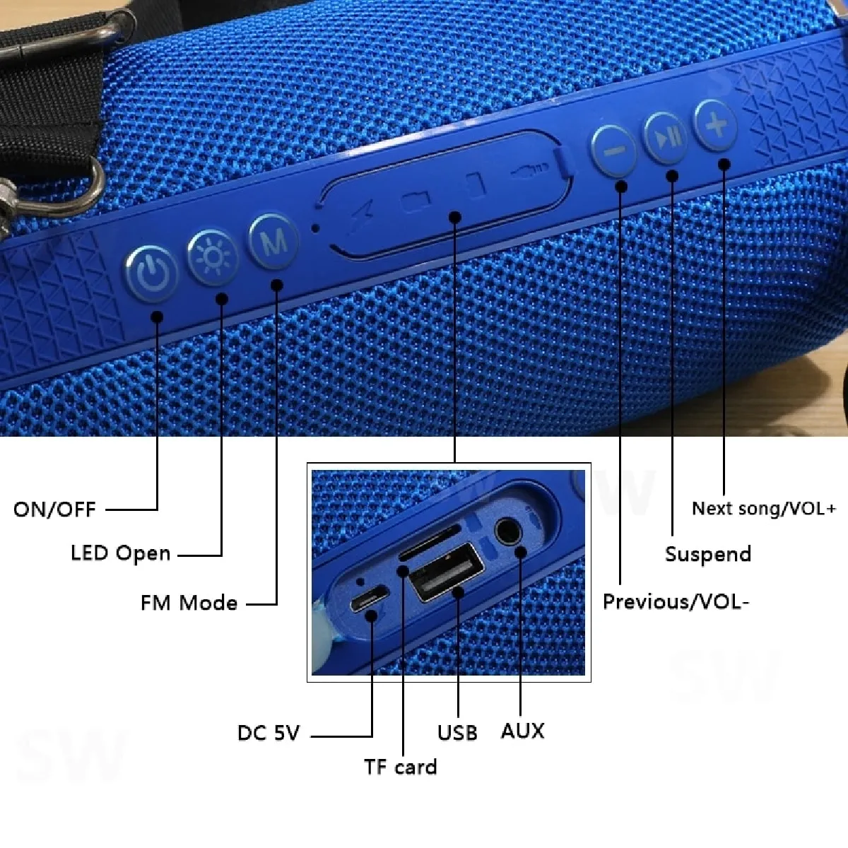 Universal Haut-parleur Bluetooth 50W HiFi extérieur - Bleu