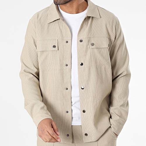 Ensemble Chemise Manches Longues Et Pantalon Beige