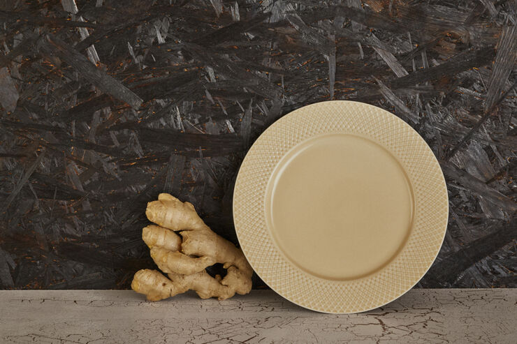 Lyngby Porcelæn Rhombe Earth Middagstallerken Ø27 cm marble Hvid