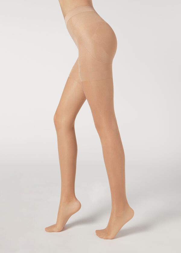 Meia-calça transparente modeladora de 15 deniers