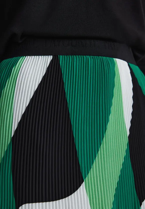 Print Plissée Rock - fresh spring green
