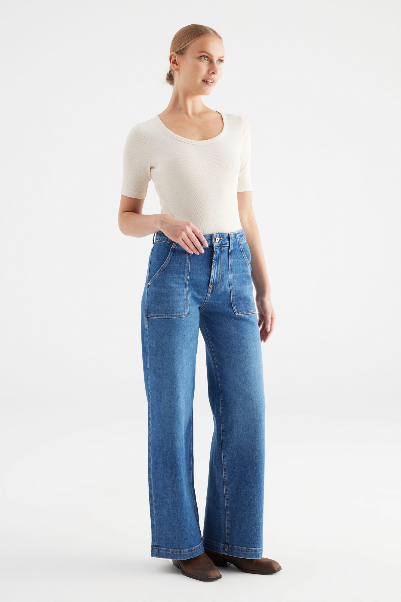 COJ Denim - Lulu High Waist Jeans - Medium Blue