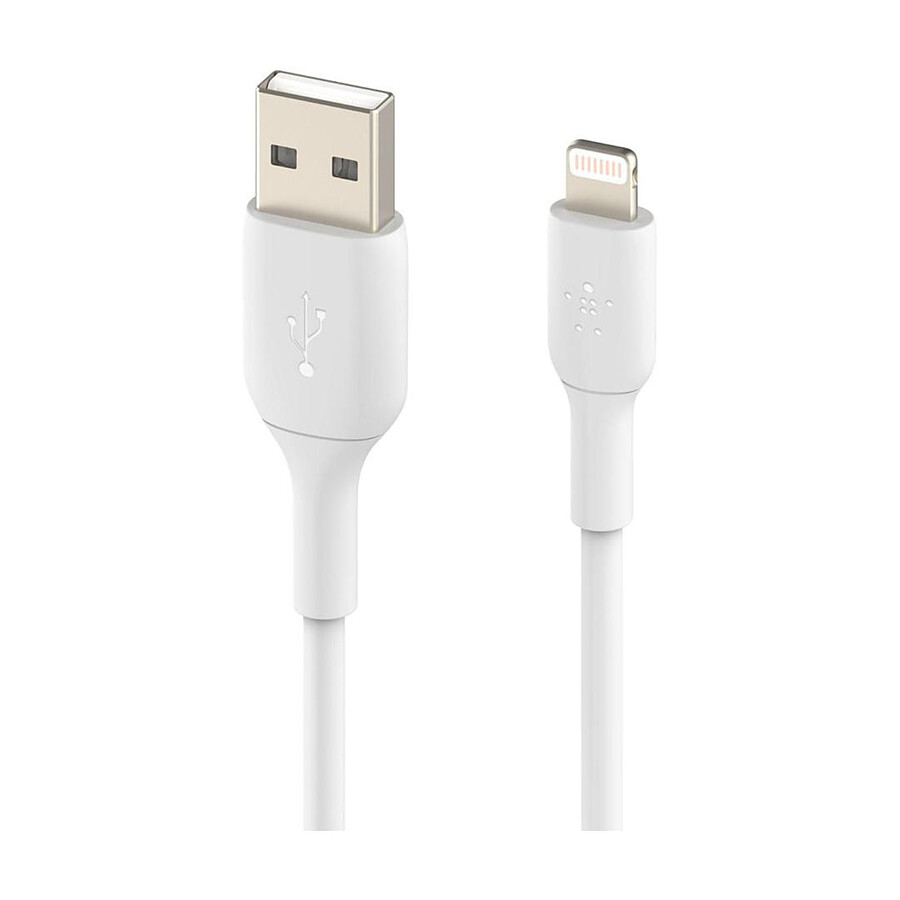 Câble USB-A vers Lightning MFI (blanc) - 2 m