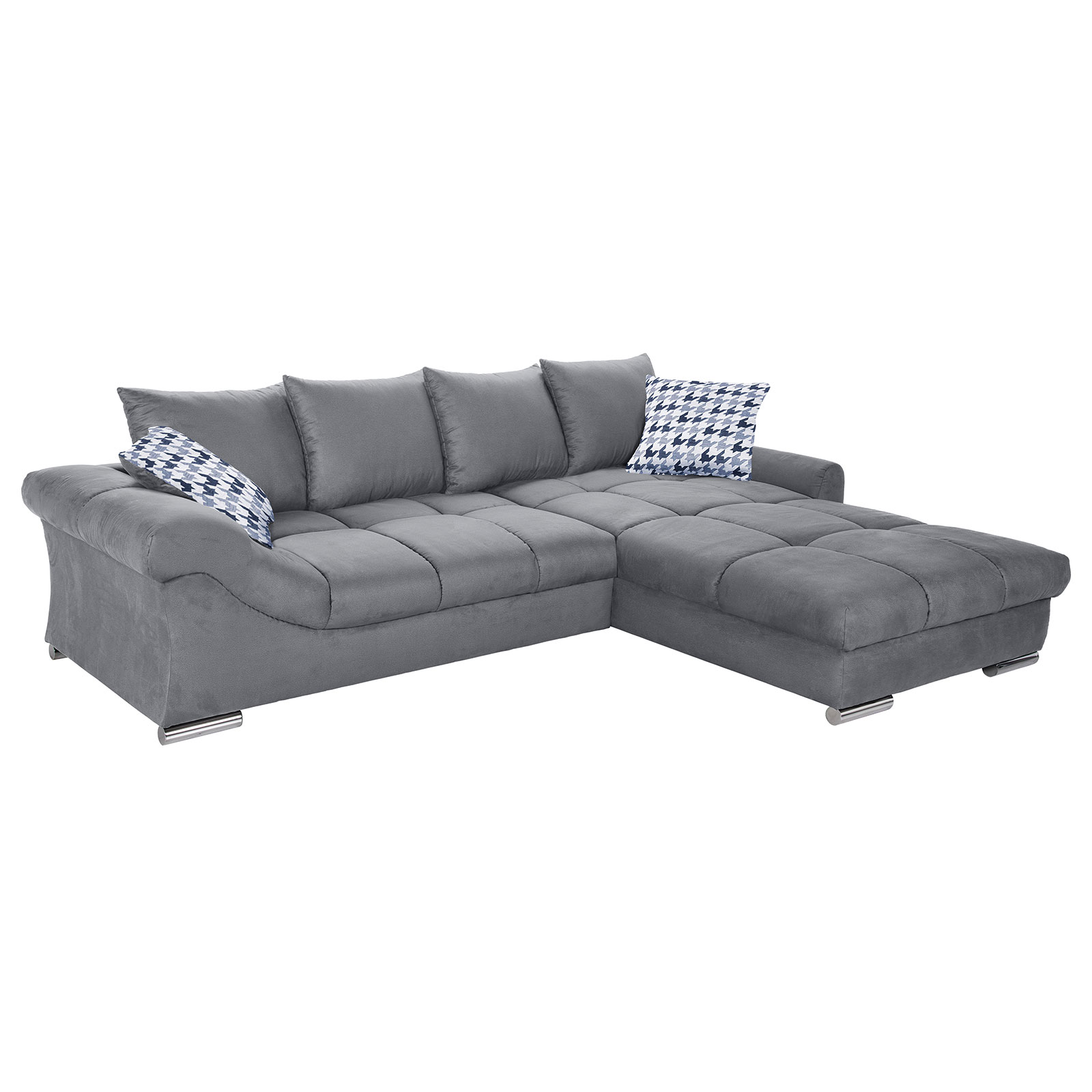 Ecksofa - silver - inklusive Kissen