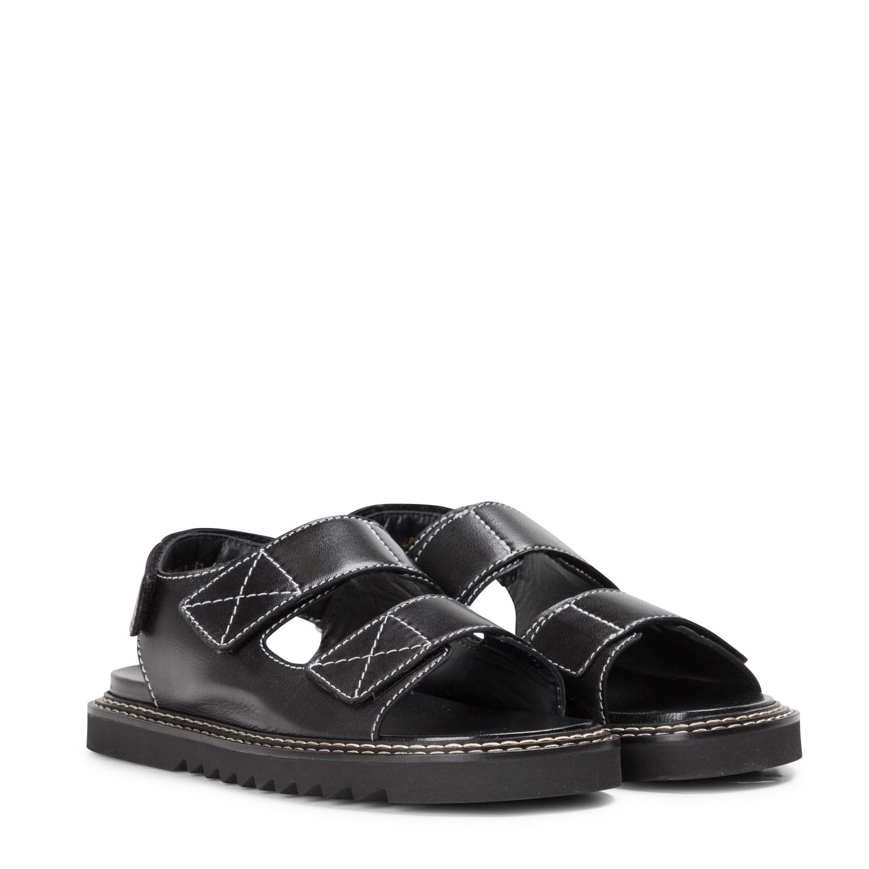 Sandales en cuir| Noir