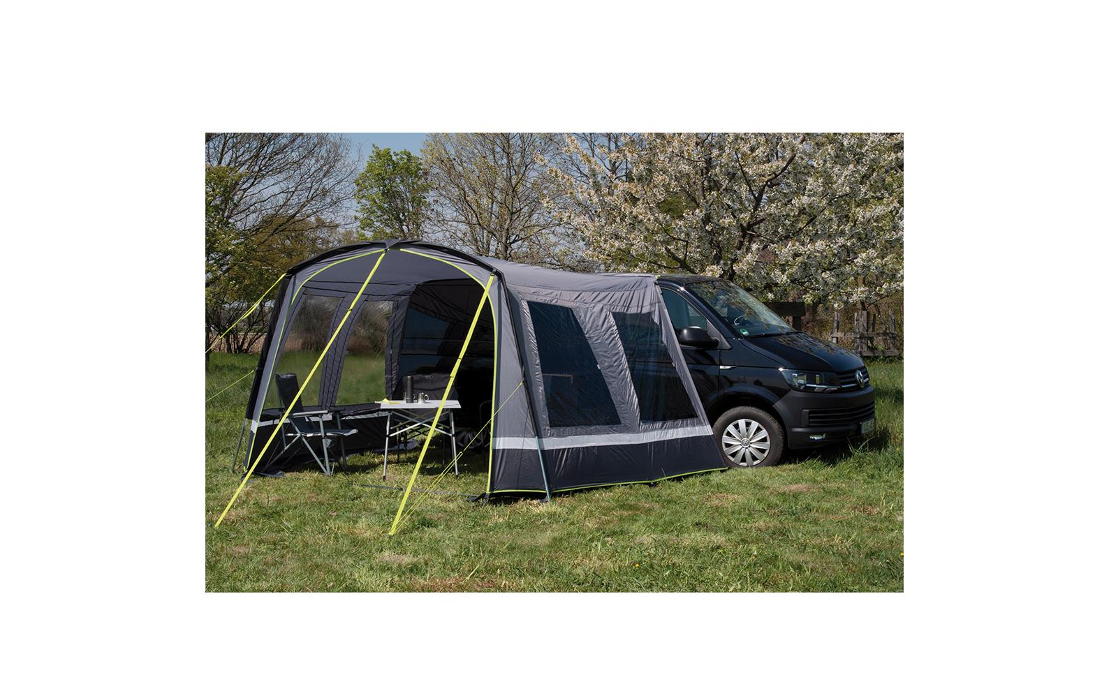 Vorzelt Trento 2.0, Lightgrey-Darkgrey-Lime<br>Universelles Reisemobil-Vordach mit grosszügiger Stehhöhe