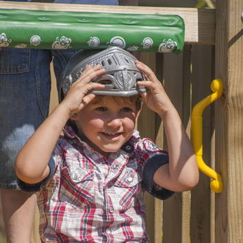 Speeltoestel Jungle Gym Safari grenen geïmpregneerd met glijbaan blauw en 2-schommel module