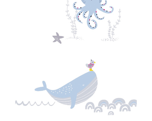 Vliesbehang 38130-1 Little Love Sea Animals blauwgrijs