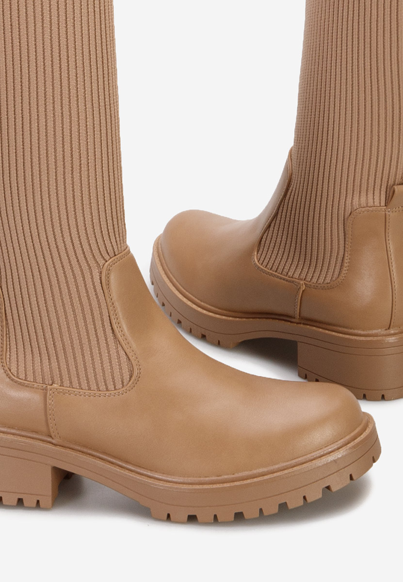 Bottes chaussettes beige Ambra