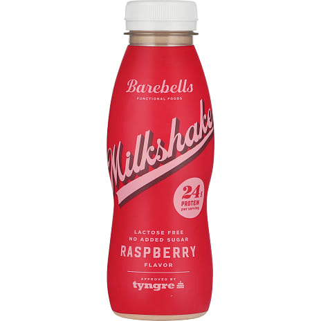 Proteinmilkshake m. hindbærsmag u. tilsat sukker