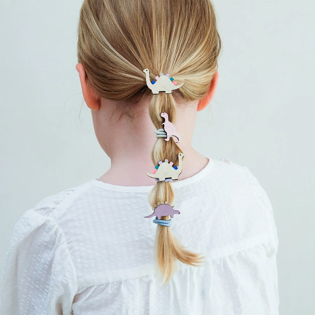 Mimi & lula haarelastiekjes dino pastel - 6st