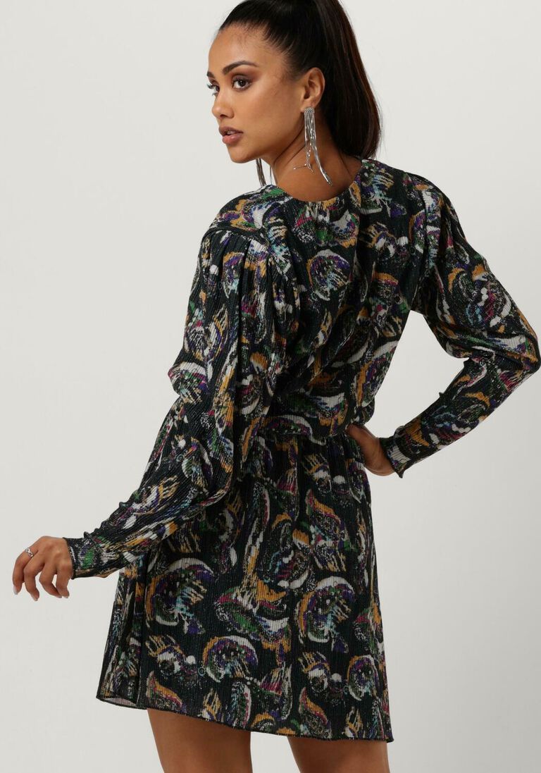 ALIX THE LABEL zwarte alix the label mini jurk ladies knitted paisley lurex dress