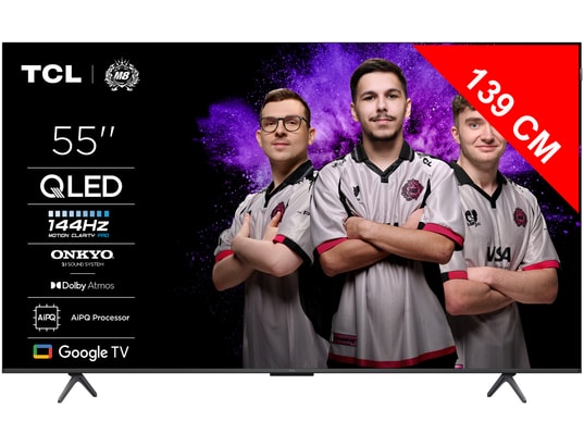 TCL - TV QLED 4K 139 cm 55P89K 4K QLED 144Hz avec Google TV 2025
