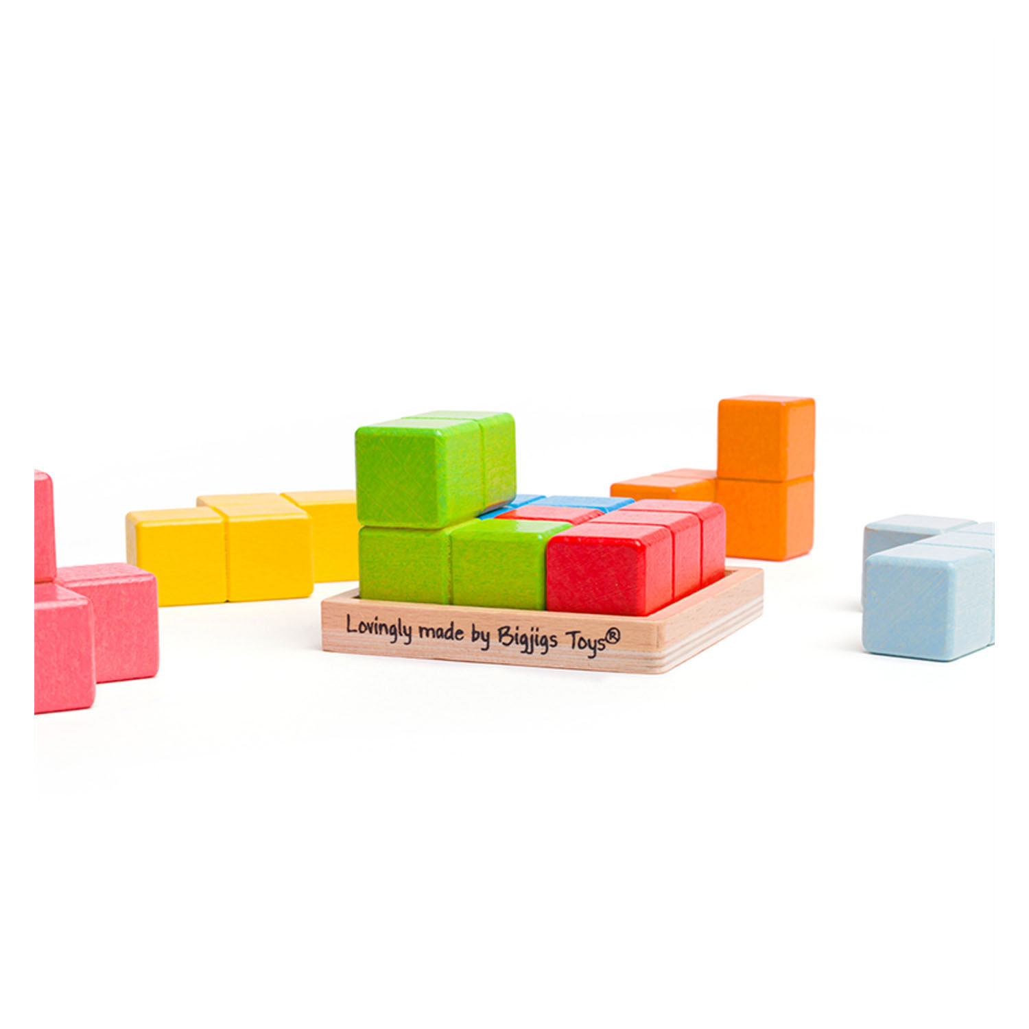 Bigjigs Houten Lock-a-Cube Kubuspuzzel