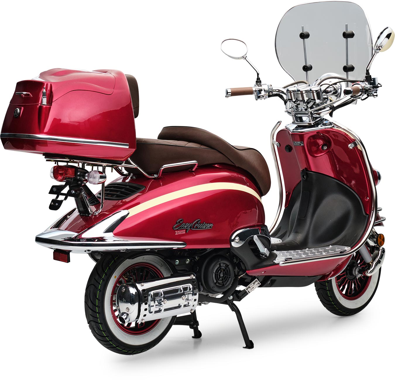 Motorroller Retro EasyCruiser Artemis Rot Beige 125ccm Scooter Kraftradtrad