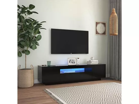 Meuble TV avec lumières LED noir 160x35x40 cm