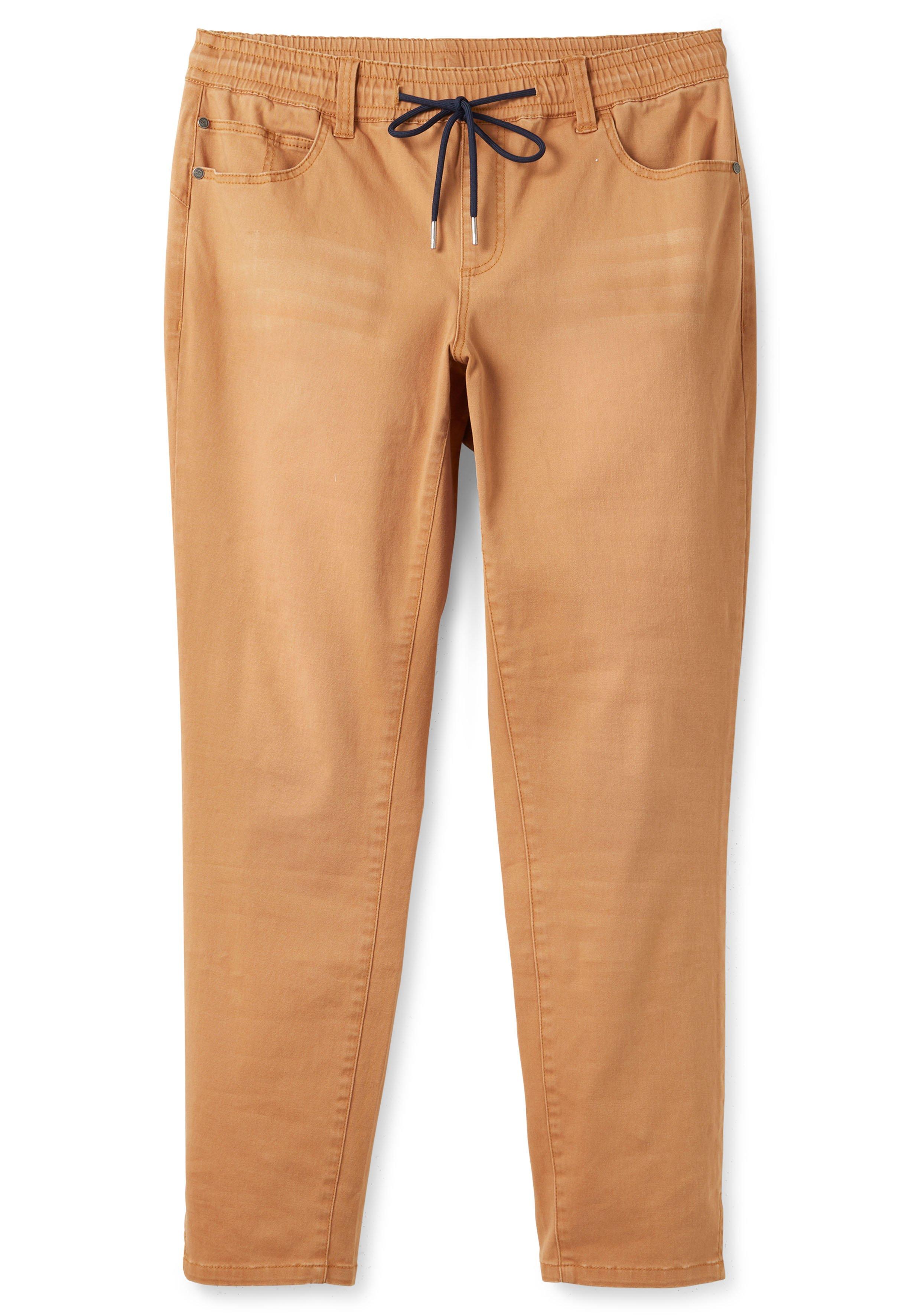 Schmale Colored- Jeans mit Schlupfbund