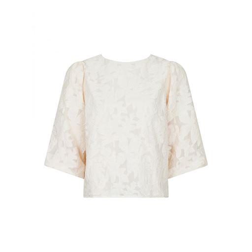 Neo Noir Lorraine Brocade Bluse, Ivory, 40