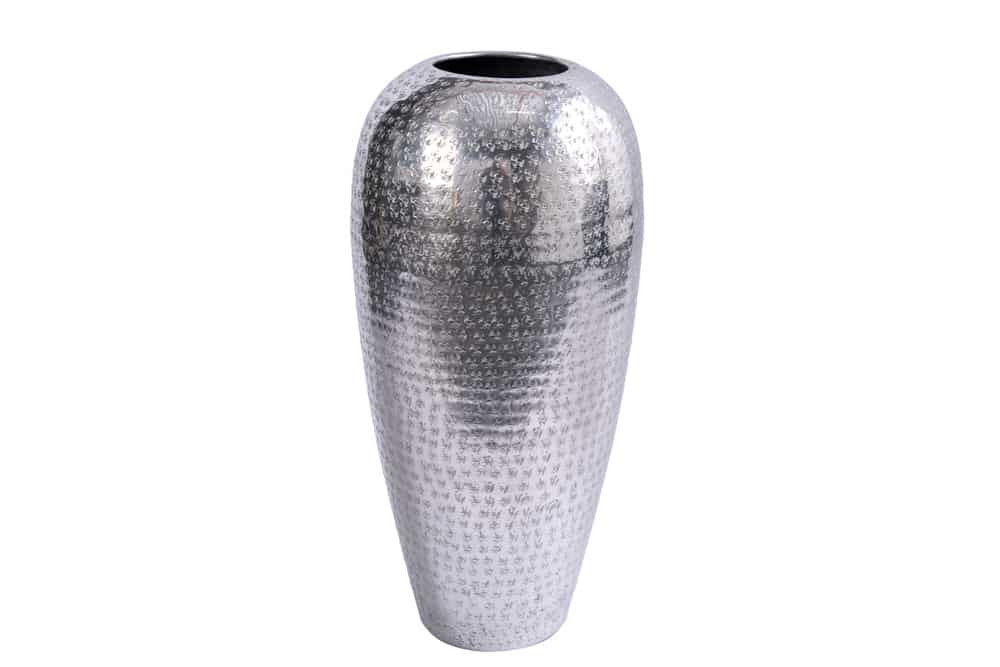 Elegante Vase ORIENTAL 50cm silber im Wild Hammerschlag Design