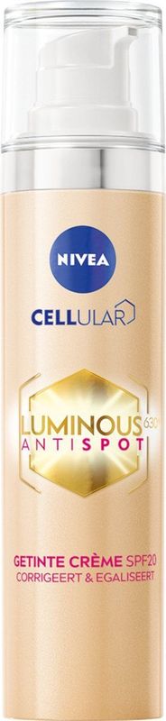 NIVEA Cellular Luminous630 Getinte Dagcrème - SPF20 - Gezichtscreme - Pigmentvlekken Verwijderen - Crème - 40ml